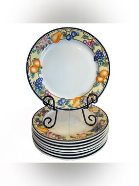 LOT of 2 ONEIDA Select Dinner Plates Stoneware Orchard Pattern 10 7/8"